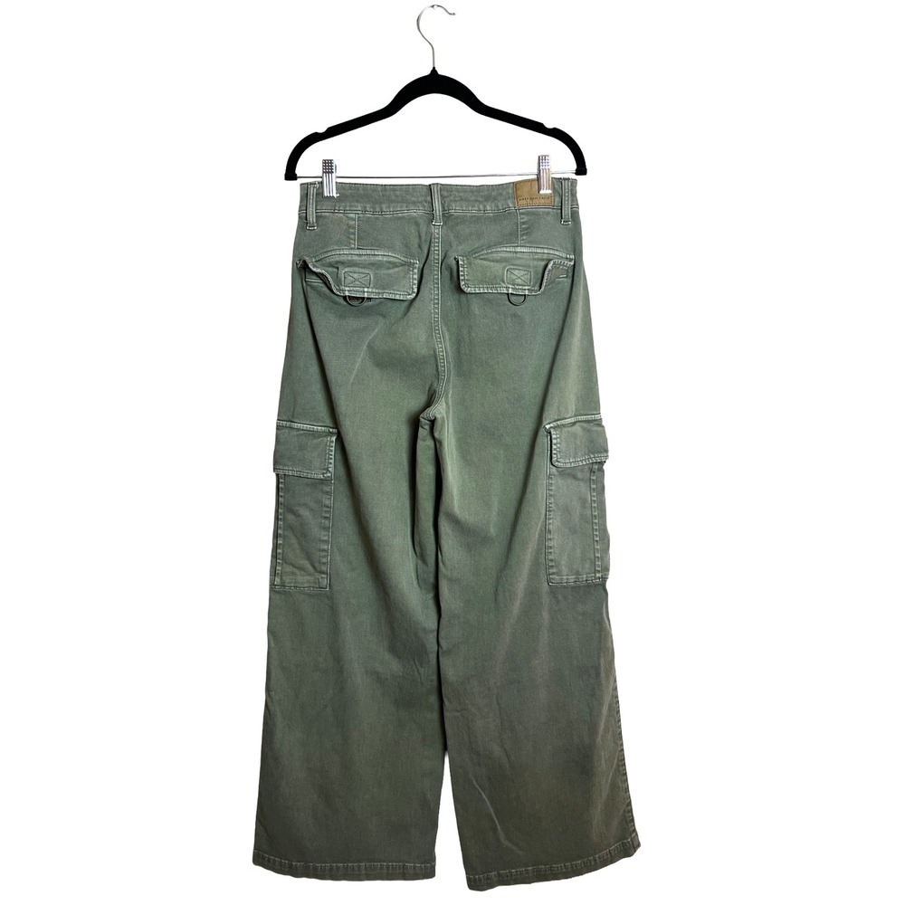 American Eagle Green Cargo Pants Women's Size 6 Wide Leg Streetwear Y2K 6 - Picture 2 of 7